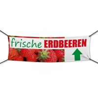 300 x 100 cm | Frische Erdbeeren Werbebanner