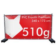 340 x 173 cm | Bauzaunbanner selbst gestalten, PVC Frontlit Premium B1