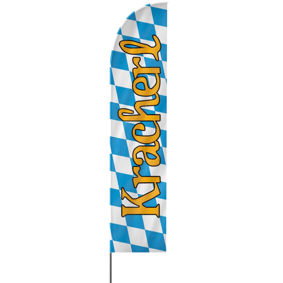 Straight | Kracherl, Oktoberfest Beachflag, blau weiß, verschiedene Größen, V1