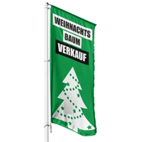 Weihnachtsbaum Verkauf Hissflagge, Fahne im Wunschformat (2142)