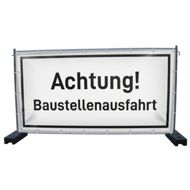 340 x 173 cm | Achtung! Baustellenausfahrt Bauzaunbanner (1970)