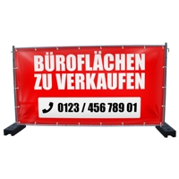 340 x 173 cm | Büroflächen zu verkaufen Bauzaunbanner (3996)