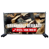 340 x 173 cm | Brennholz Verkauf Bauzaunbanner (4107)