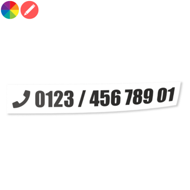 Telefonnummer mit Hintergrund Banner Aufkleber, verschiedene Größen (1553)