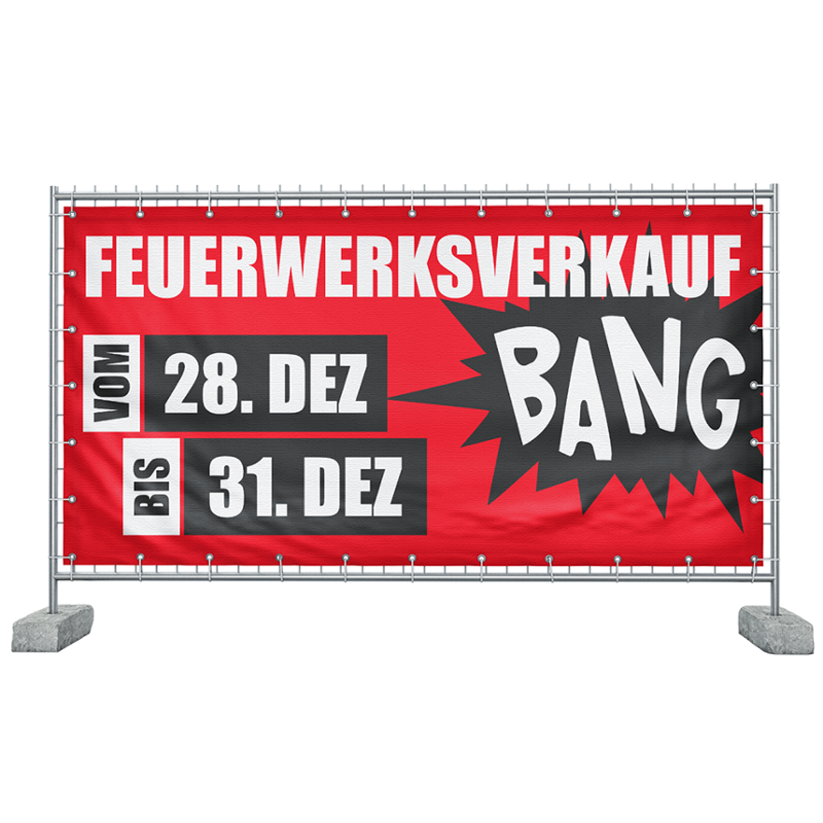 340 x 173 cm | Feuerwerksverkauf Bauzaunbanner (2165)