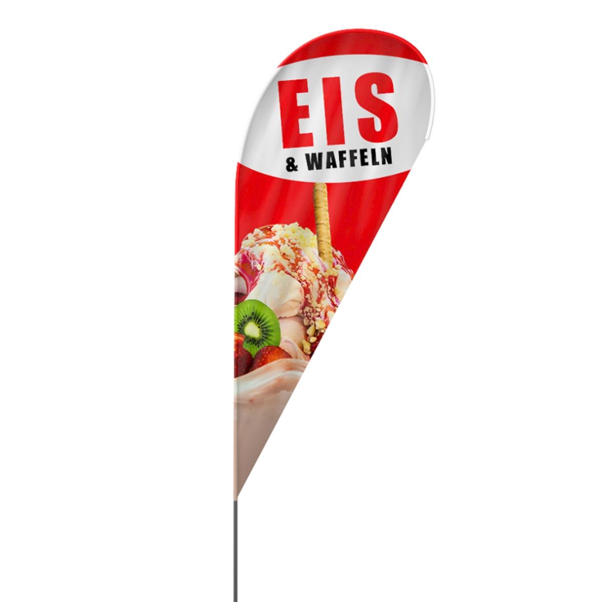 Eis & Waffeln Beachflag, 3 Modelle, 4 Größen (3171)