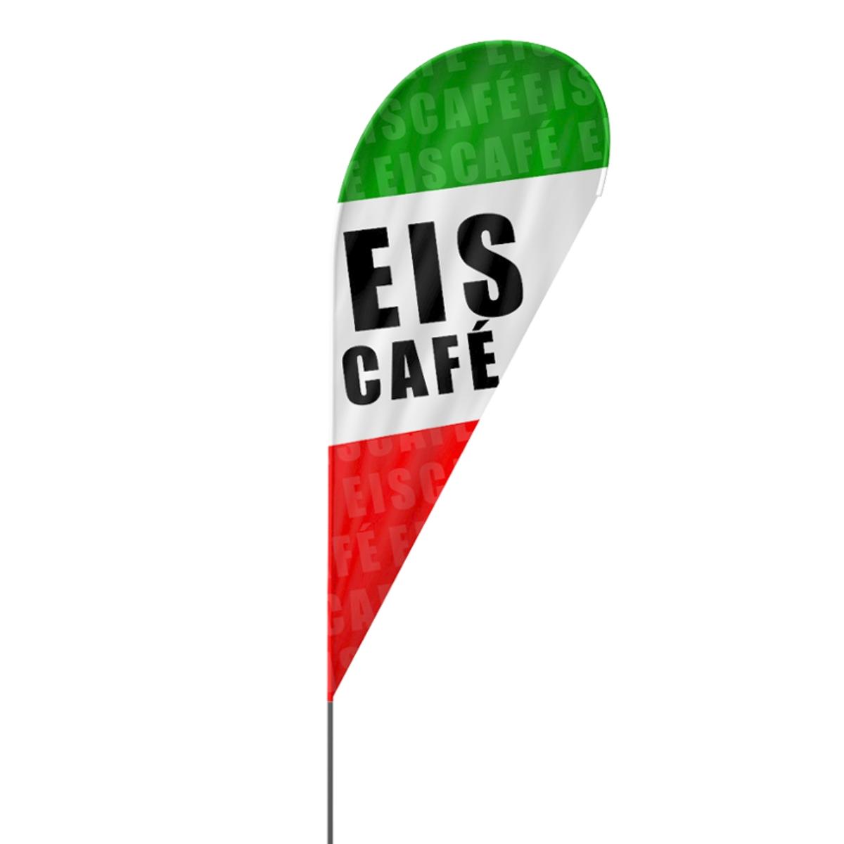 Eis Café Beachflag, 3 Modelle, 4 Größen (3169)