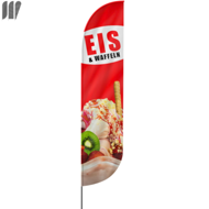 Eis & Waffeln Beachflag, 3 Modelle, 4 Größen (3171)